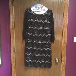 Eliza J Black Lace Cocktail Dress, Size 8